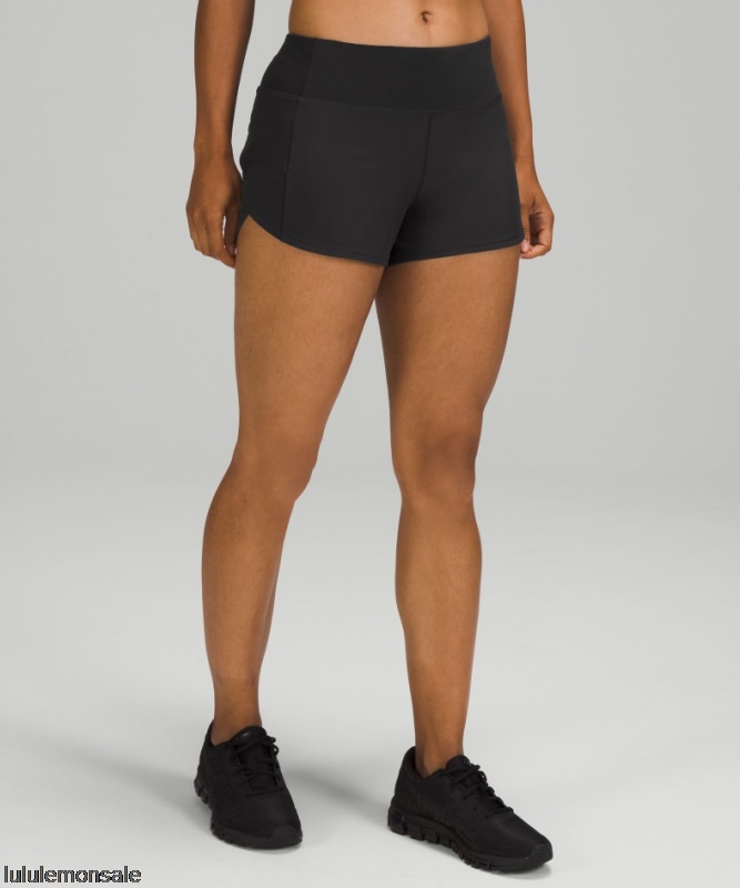 Lululemon Damen DELULU365 | Schwarz Beschleunigen Mittelhohe Gefütterte Kurze 4